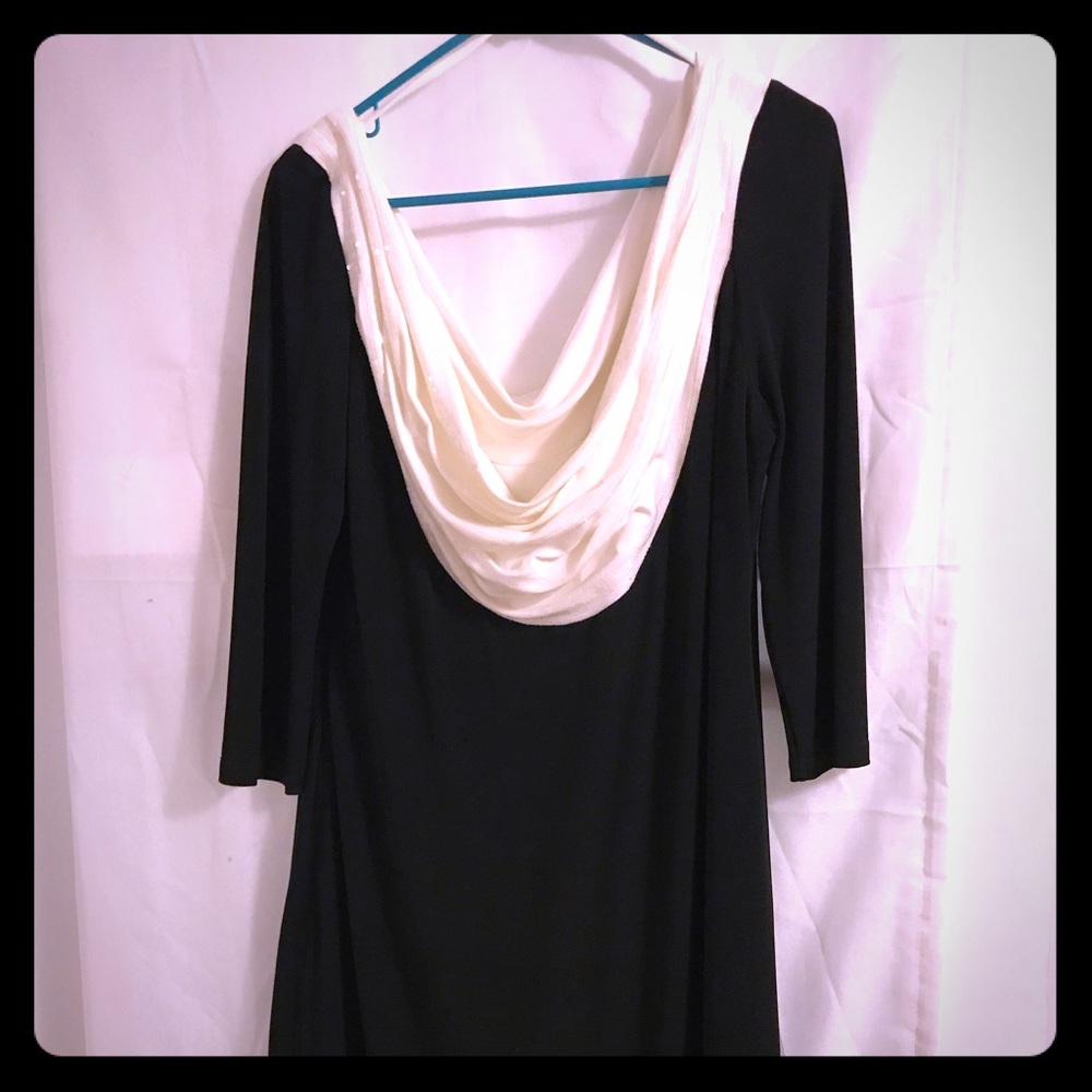 Calvin Klein sequin neck evening dress